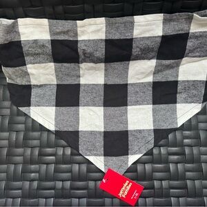 Pet Bandana Accessory Black White Plaid Jammies For Families Cotton L-XL NWT